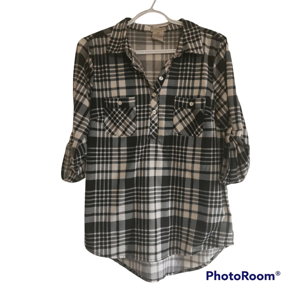 Guilty Black and White Plaid Shirt